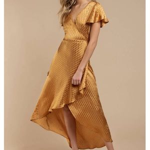Gold Wrap Dress